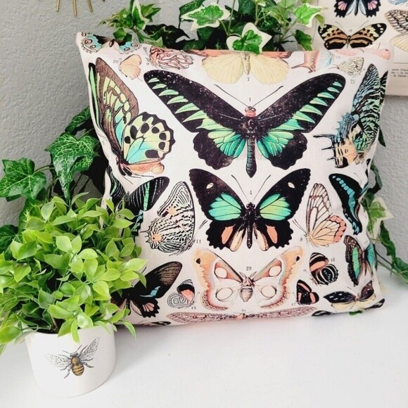 Pillow Case/Cushion Cover & Wall tapestry Botanical SET Butterflies Monarch Boho - Picture 9 of 16